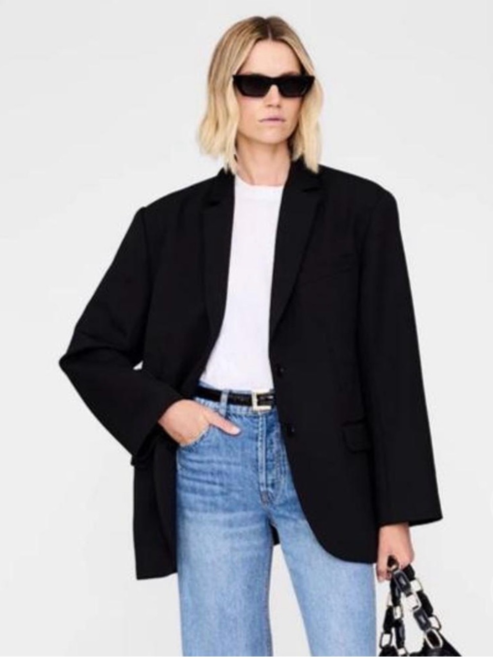 Anine Bing Quinn Black Oversized Blazer